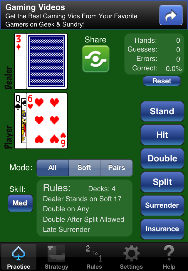 free blackjack trainer app